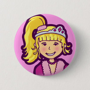 botón chica de princesa rubia