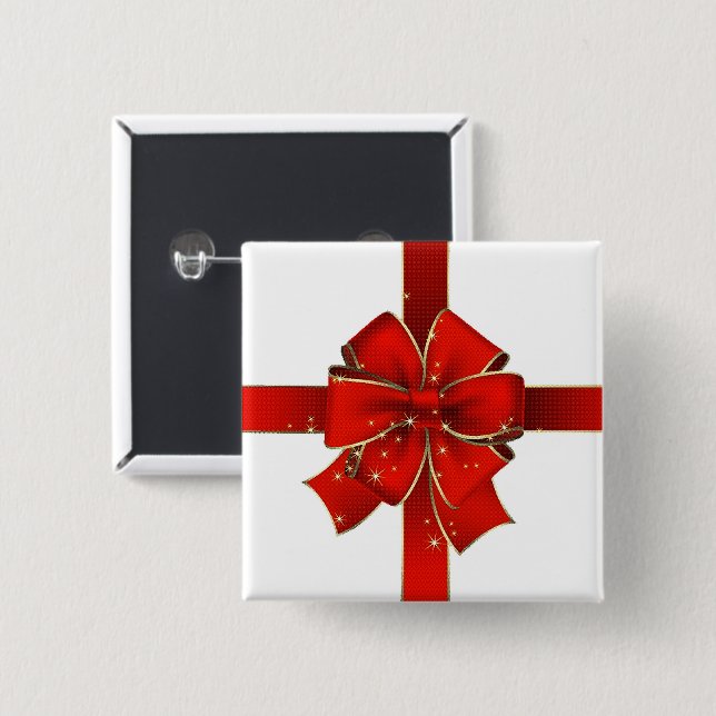 Botón chispeante del arco del navidad (Anverso y reverso)