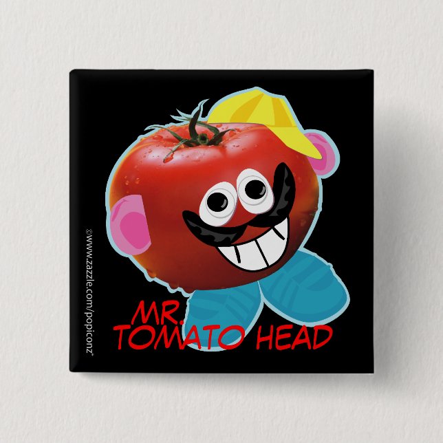 botón chistoso de la parodia de Sr. tomato head (Anverso)