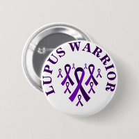 botón Cinta de la Conciencia Púrpura de Lupus Warr