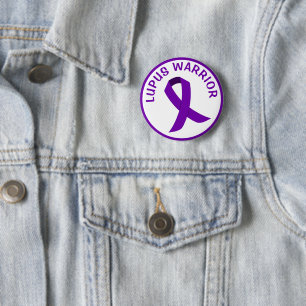 botón Cinta de la Conciencia Púrpura de Lupus Warr