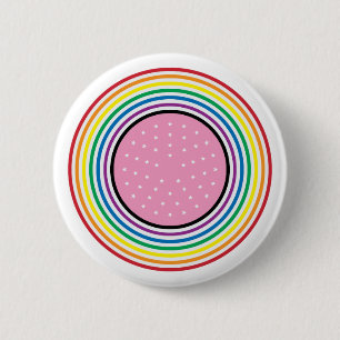 Botón circular del orgullo arcoiris - Inscripción