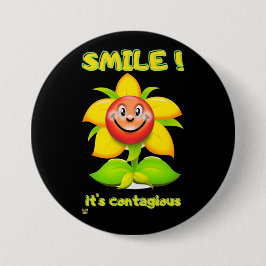 botón circular divertido "SMILE"