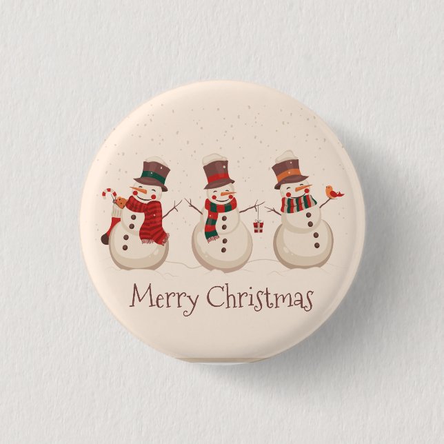 Botón clásico del Pin del navidad de los muñecos (Anverso)