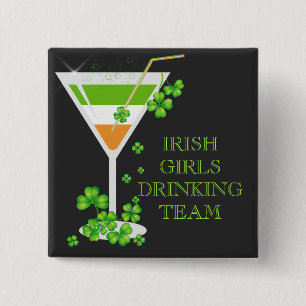 botón Cocktail de St. Patricks Day Shamrock