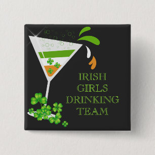 botón Cocktail de St. Patricks Day Shamrock