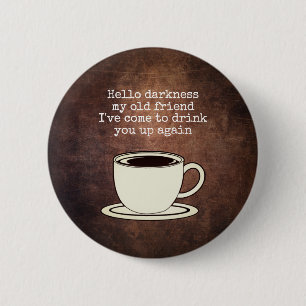 botón Coffee Vintage Lover Funny Quote (Cita diver