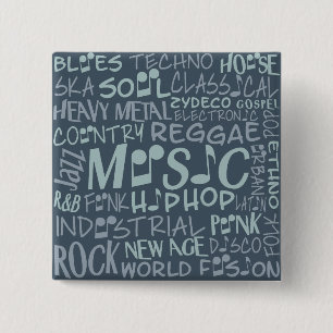 botón Collage de Word Genres de música