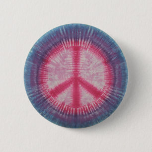botón Color del tono del signo de paz rosado