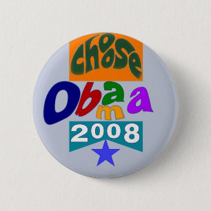 Botón colorido de la cinta de Obama