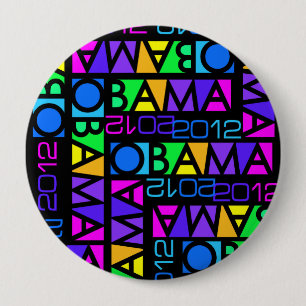 Botón colorido de OBAMA 2012, enorme