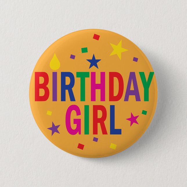 botón colorido del Chica de cumpleaños (Anverso)