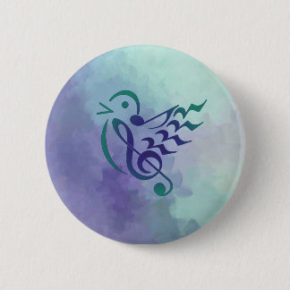 Botón colorido del pájaro cantante en vuelo