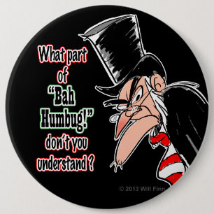 Botón colosal de Scrooge Pinback (negro)