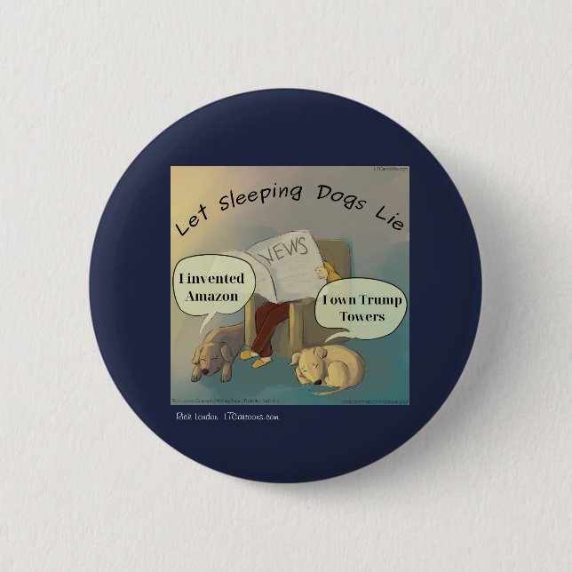 Botón cómico Rick London "Sleeping Dogs Mie" (Anverso)