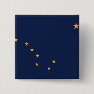 Botón con bandera de Alaska