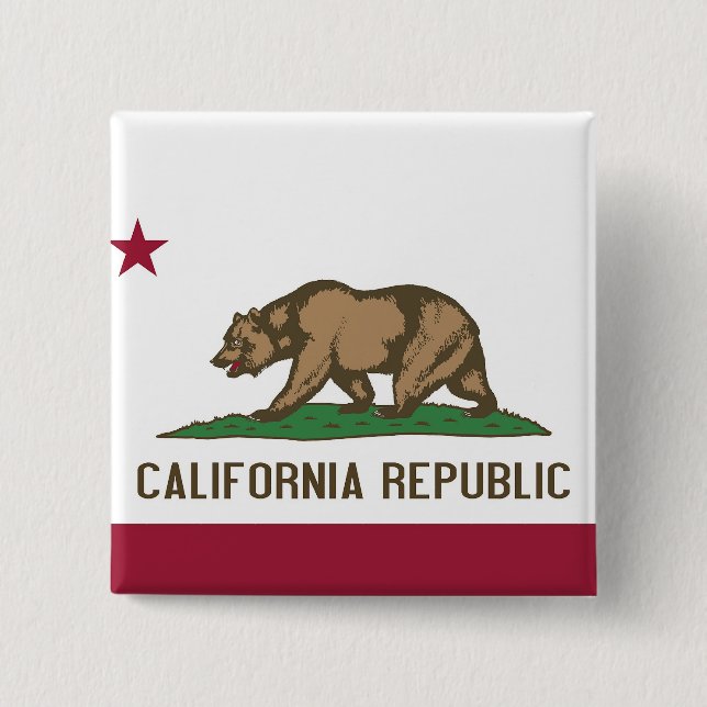 Botón con bandera de California (Anverso)
