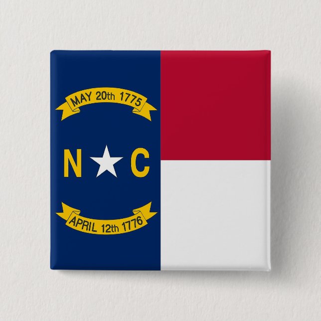 Botón con bandera de Carolina del Norte (Anverso)