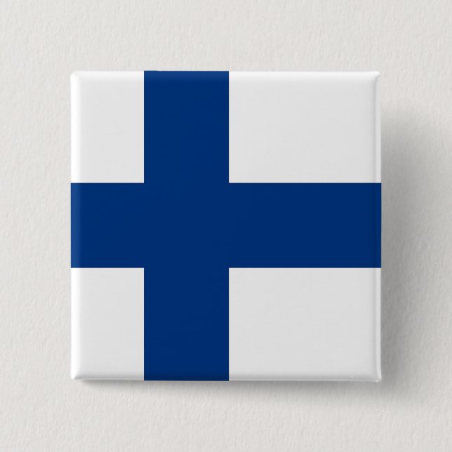 Botón con bandera de Finlandia (Anverso)