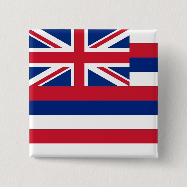 Botón con bandera de Hawaii (Anverso)