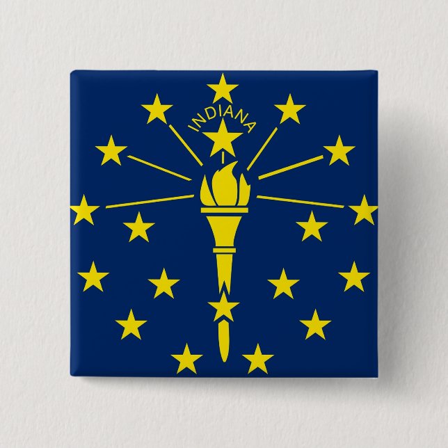 Botón con bandera de Indiana (Anverso)