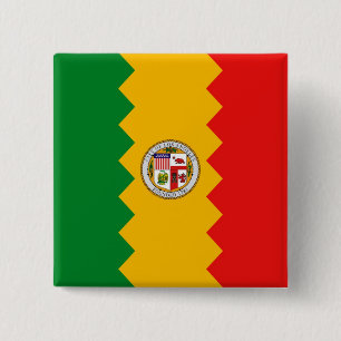 Botón con bandera de Los Ángeles, California