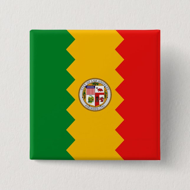 Botón con bandera de Los Ángeles, California (Anverso)