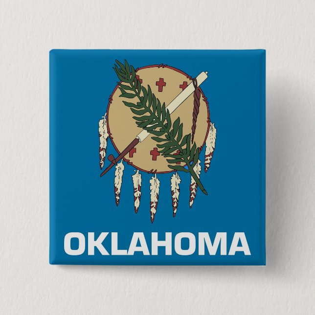 Botón con bandera de Oklahoma (Anverso)