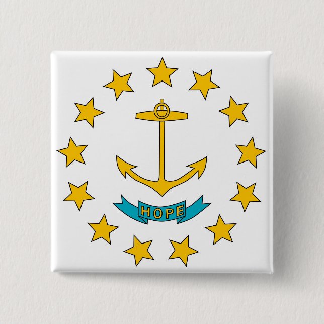 Botón con bandera de Rhode Island (Anverso)