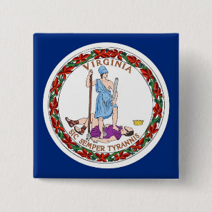 Botón con bandera de Virginia