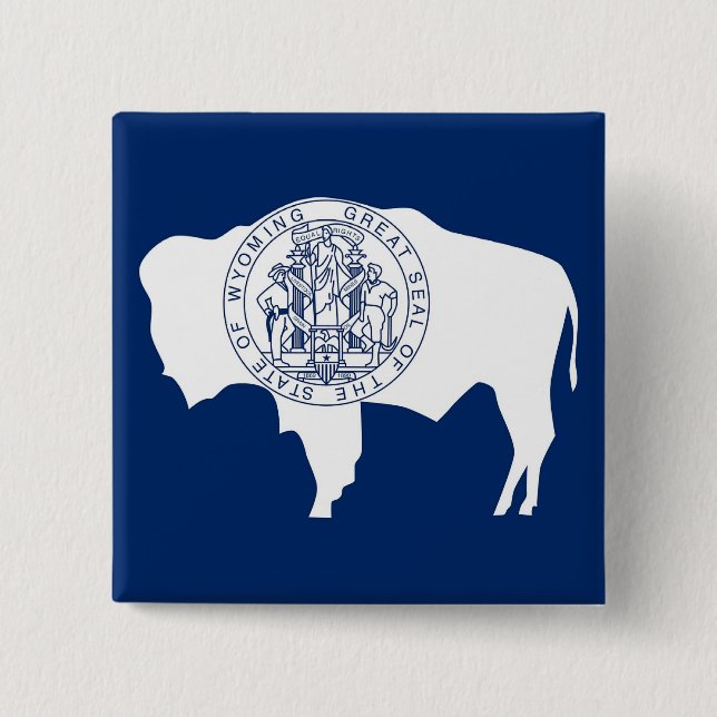 Botón con bandera de Wyoming (Anverso)
