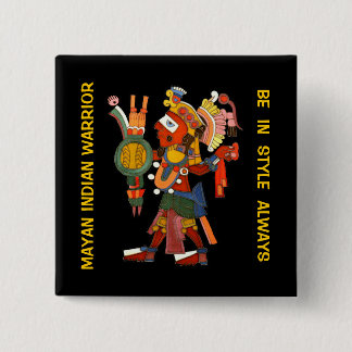 Botón con el guerrero indio maya adornado