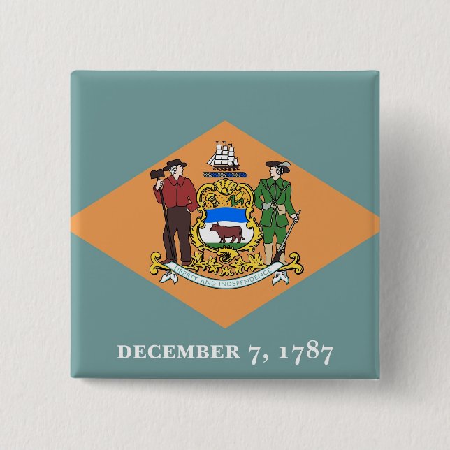 Botón con la bandera de Delaware (Anverso)