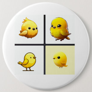 Botón con mi diseño pequeños pájaros adorables ama