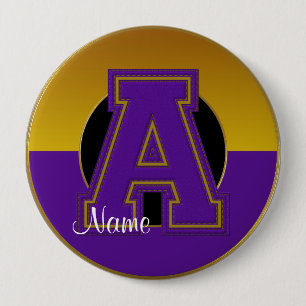 Botón con monograma de la escuela, letra A del
