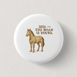 Botón con texto motivacional y caballo