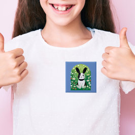 Botón Conejo Blanco Y Negro