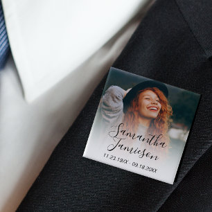 Botón conmemorativo de foto personalizada moderna