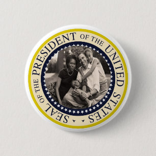 botón conmemorativo del presidente Obama