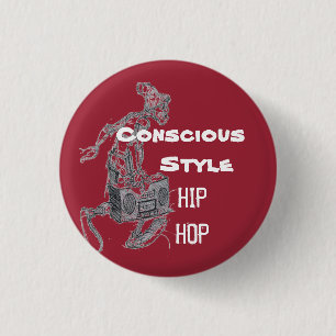 Botón consciente de Hip Hop del estilo del color