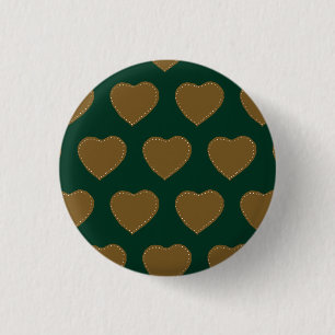 botón Corazón de pan de jengibre (verde y marrón)