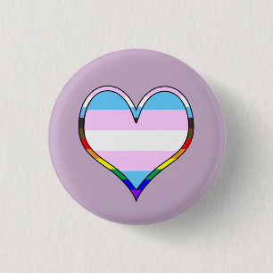 botón Corazón del Orgullo Trans
