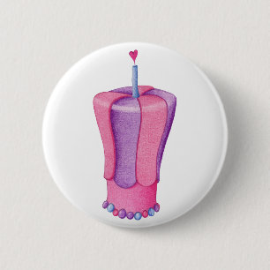Botón Corazón rosado de pastel