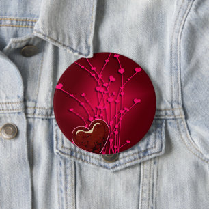botón Corazones y flores de 4"