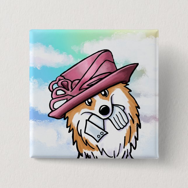 botón Corgi real de KiniArt (Anverso)