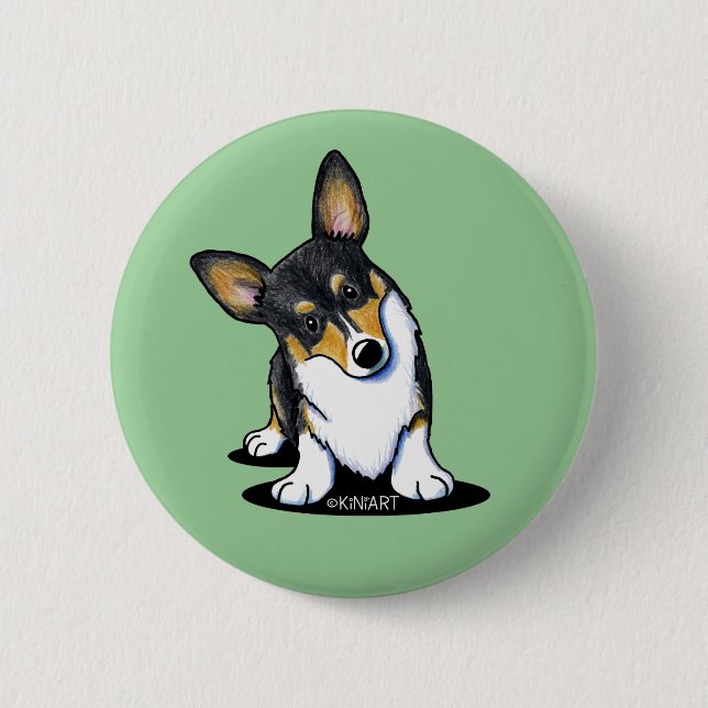 botón Corgi tricúrico de KiniArt (Anverso)