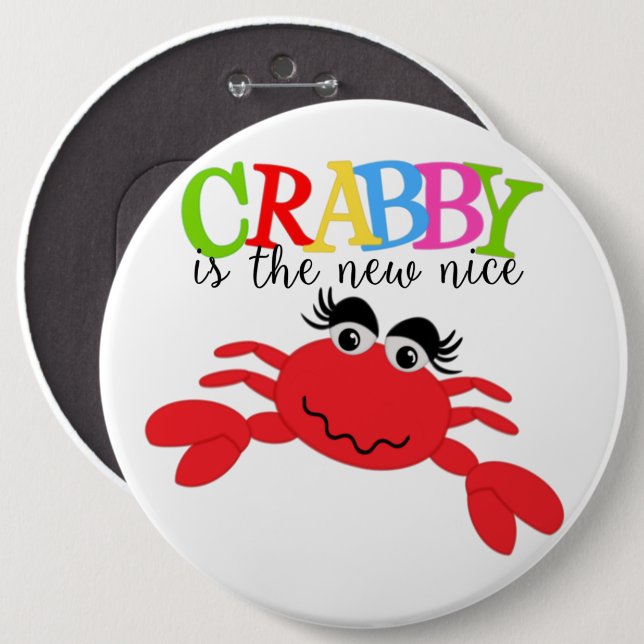 Botón Crabby-Round (Anverso y reverso)