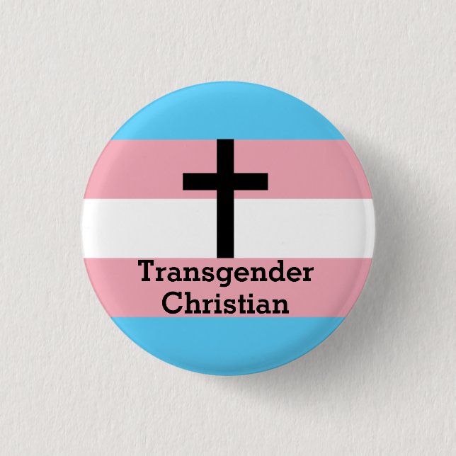 Botón cristiano del orgullo del transexual (Anverso)