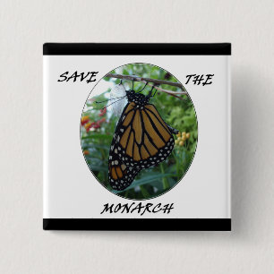 Botón cuadrado 2 pulgadas, estilo #1 del monarca