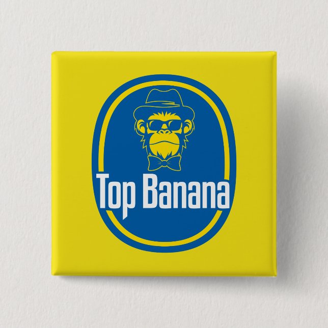 Botón cuadrado de 2 pulgadas de Top Banana (Anverso)